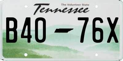 TN license plate B4076X