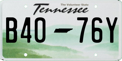TN license plate B4076Y