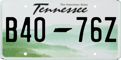 TN license plate B4076Z