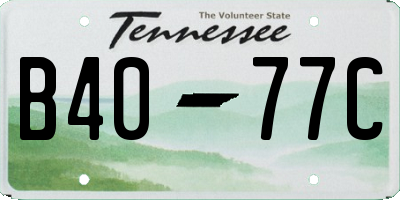 TN license plate B4077C