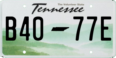 TN license plate B4077E