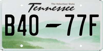 TN license plate B4077F