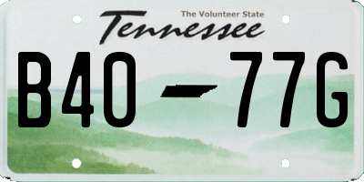 TN license plate B4077G
