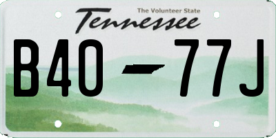 TN license plate B4077J