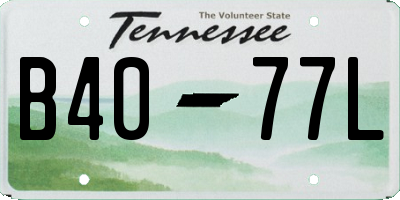 TN license plate B4077L