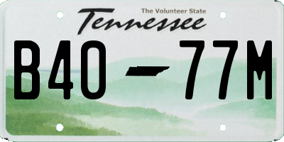 TN license plate B4077M