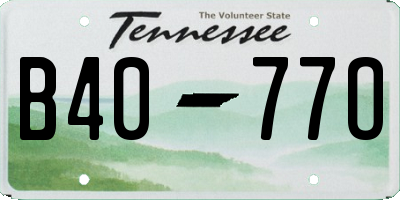 TN license plate B4077O