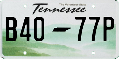 TN license plate B4077P