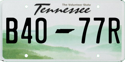 TN license plate B4077R