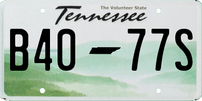 TN license plate B4077S