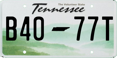 TN license plate B4077T
