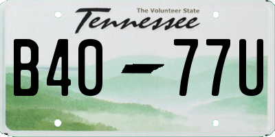 TN license plate B4077U