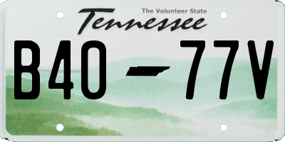 TN license plate B4077V