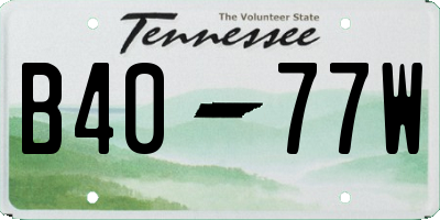 TN license plate B4077W