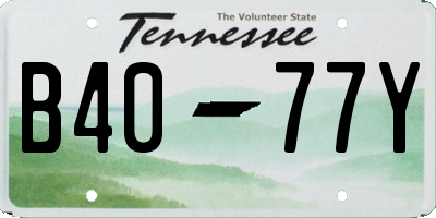 TN license plate B4077Y