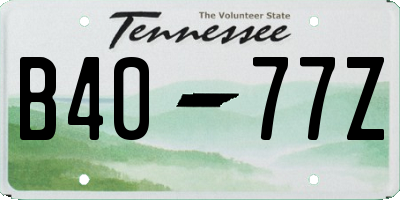 TN license plate B4077Z