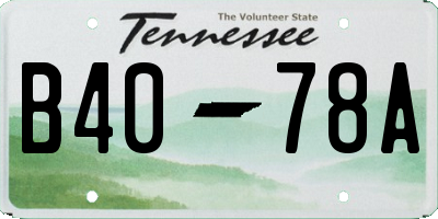 TN license plate B4078A