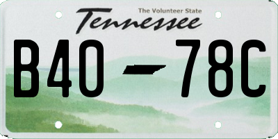 TN license plate B4078C