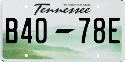 TN license plate B4078E