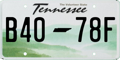 TN license plate B4078F
