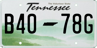 TN license plate B4078G