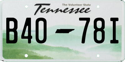 TN license plate B4078I