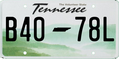 TN license plate B4078L