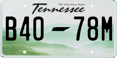 TN license plate B4078M