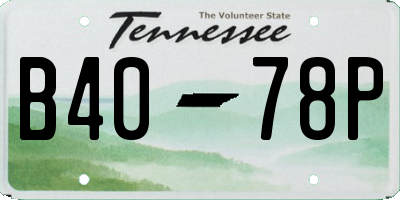 TN license plate B4078P