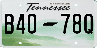 TN license plate B4078Q