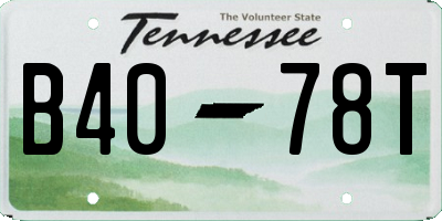 TN license plate B4078T
