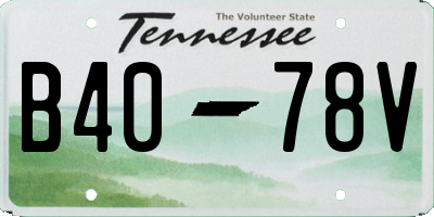 TN license plate B4078V