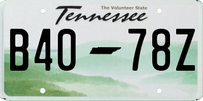 TN license plate B4078Z