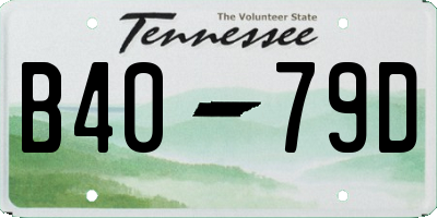 TN license plate B4079D