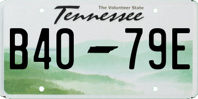 TN license plate B4079E