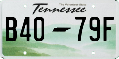 TN license plate B4079F