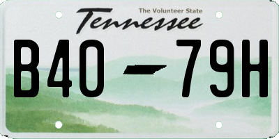 TN license plate B4079H
