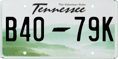 TN license plate B4079K