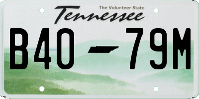 TN license plate B4079M