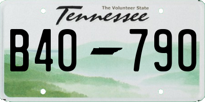 TN license plate B4079O