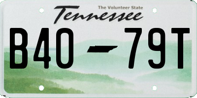 TN license plate B4079T