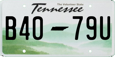 TN license plate B4079U
