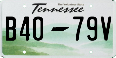 TN license plate B4079V