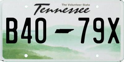TN license plate B4079X