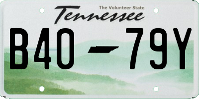 TN license plate B4079Y