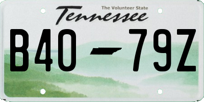 TN license plate B4079Z