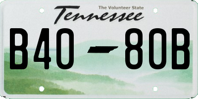 TN license plate B4080B