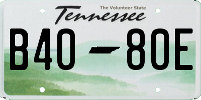 TN license plate B4080E