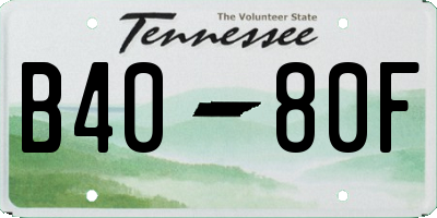 TN license plate B4080F