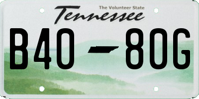 TN license plate B4080G